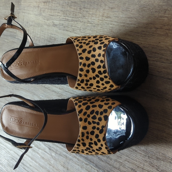ASOS Spotted Calf Hair and Rope Platforms - Picture 2 of 8
